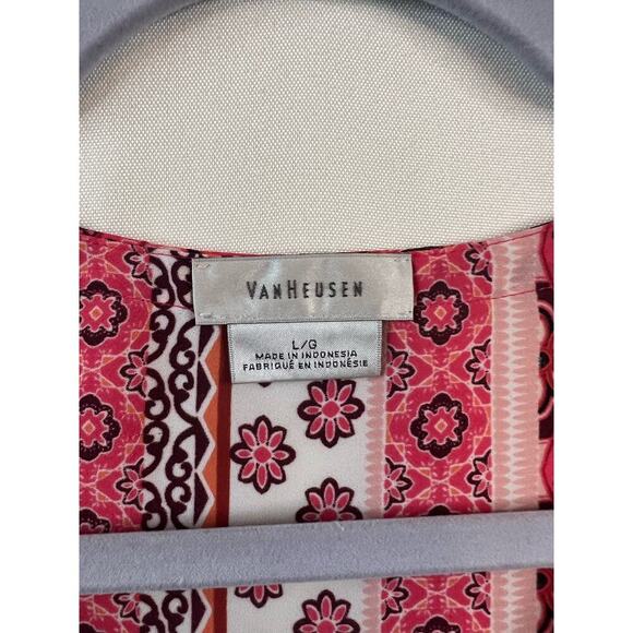 VanHusen Pink Floral Tank Top Size Large - Picture 2 of 4